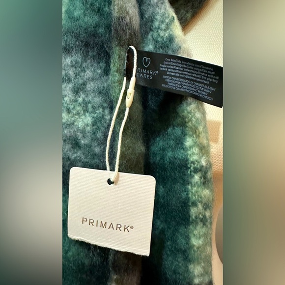 042 Primark Care | NWT Green Tartan Blanket Women’s Scarf (Size 80’x17,5’) - Picture 4 of 11